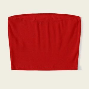 Ribbed Red Tube Top